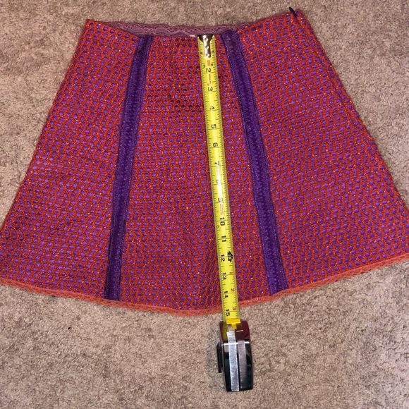 Cecilia Prado Orange Mesh Overlay Purple Mini Skirt, Size Small / Petite - Picture 12 of 12